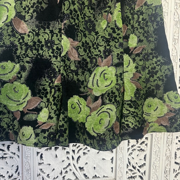 Gracia Fashion Black & Green Fairy Core Woodland Trumpet Skirt Sz Small - Picture 4 of 7